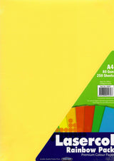 Lasercol - A4 80gsm Activity Paper - 1/2 Ream - Rainbow by Lasercol on Schoolbooks.ie