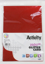 Premier Activity - A4 250gsm Glitter Card 10 Sheets - Red by Premier Activity on Schoolbooks.ie