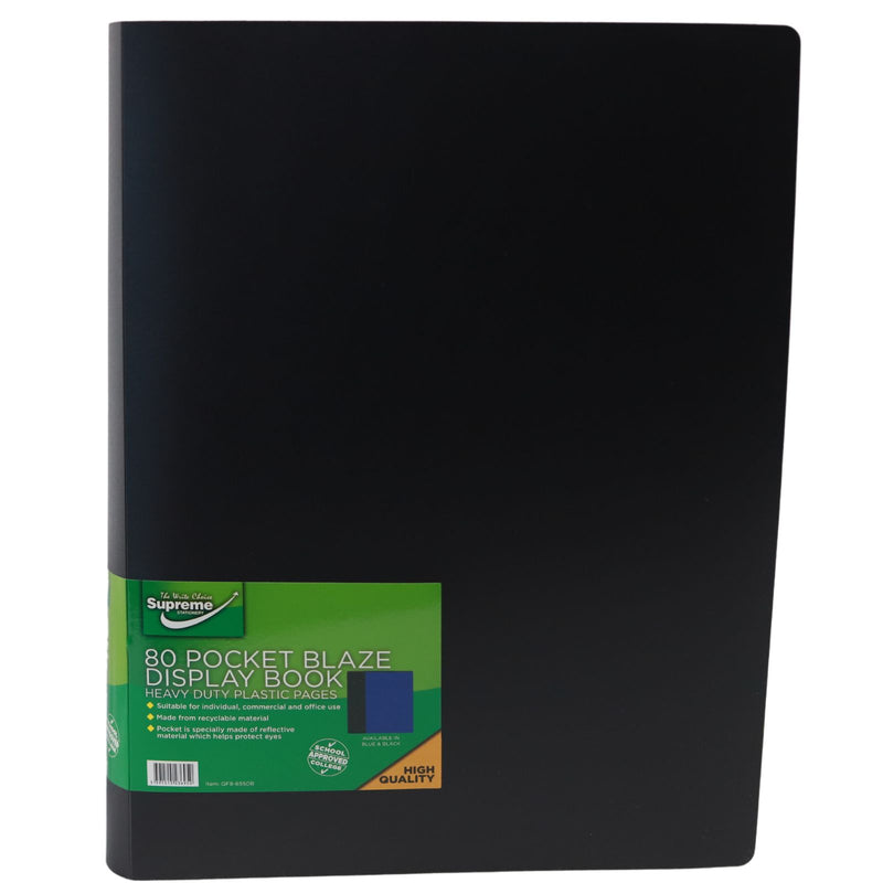 Display Book 80 Pocket - Black by Supreme Stationery on Schoolbooks.ie