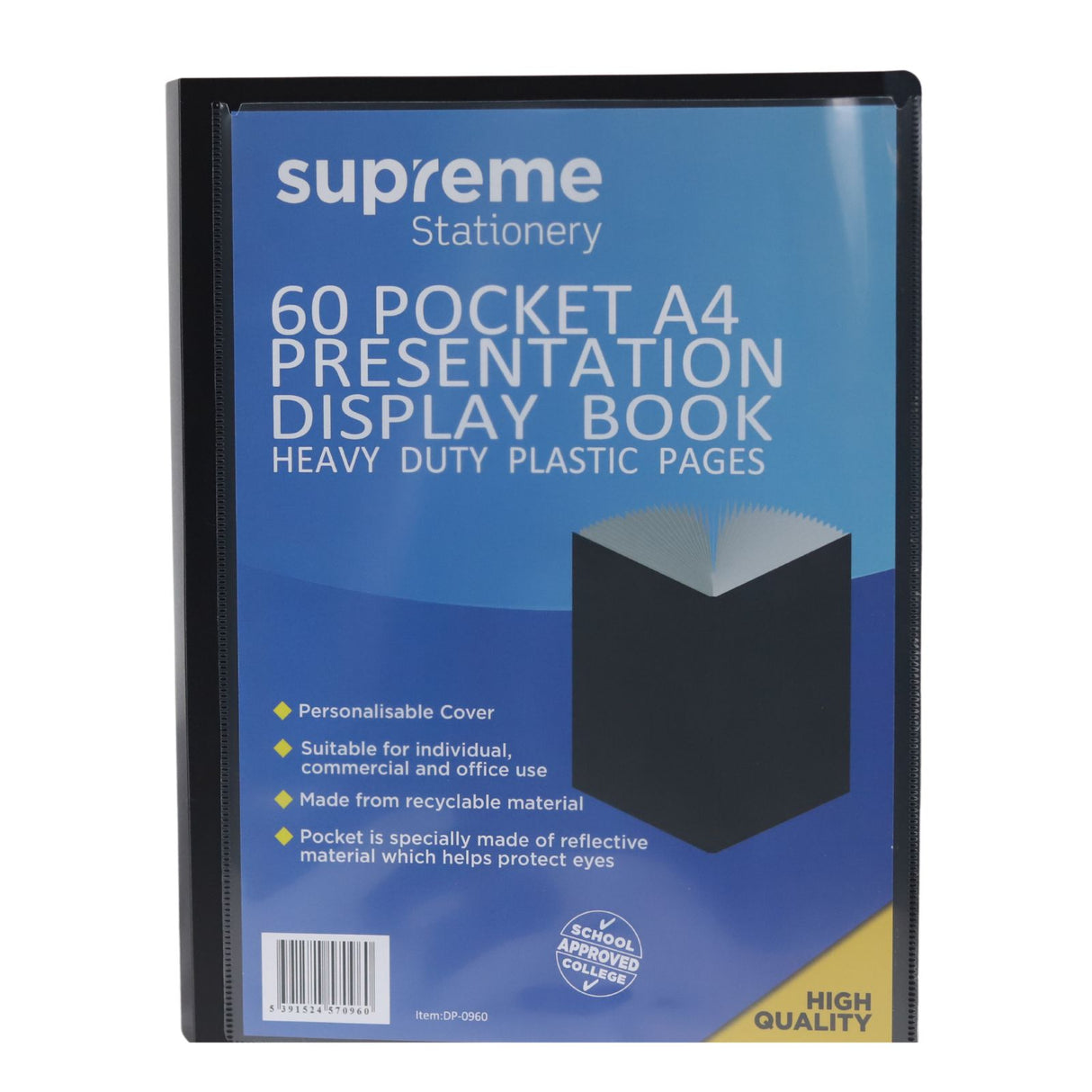 ■ A4 60 Pocket Display With Presentation - Black by Supreme Stationery on Schoolbooks.ie