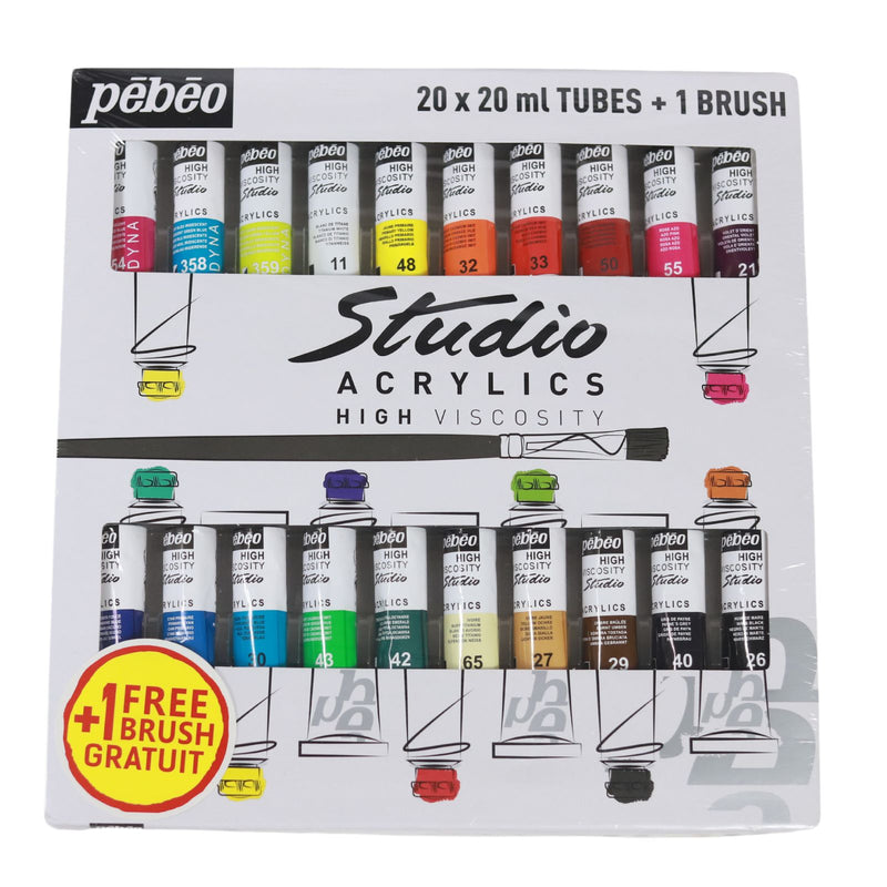 Pebeo Studio Acrylics Set - 20x20ml tubes by Pebeo on Schoolbooks.ie