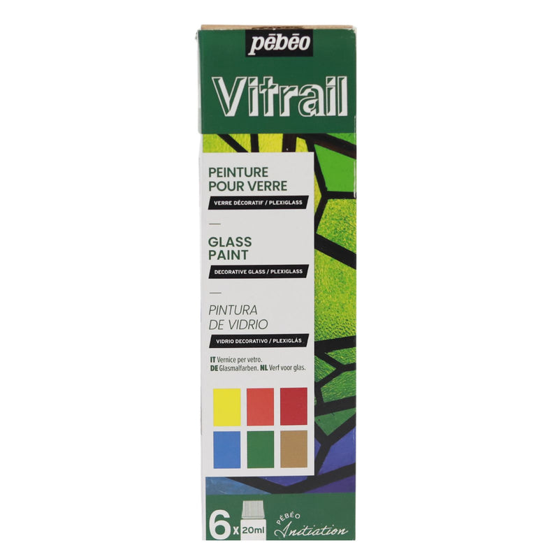 Vitrail - Initiation Set 6x20ml Assorted Colours - Glass Paint by Pebeo on Schoolbooks.ie