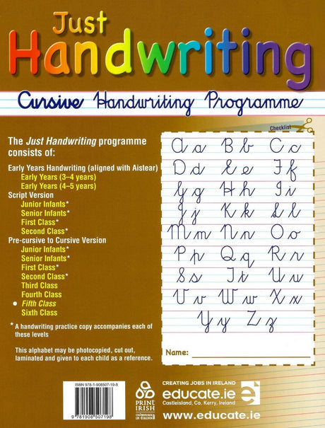 Just Handwriting - 5th Class by Educate.ie on Schoolbooks.ie