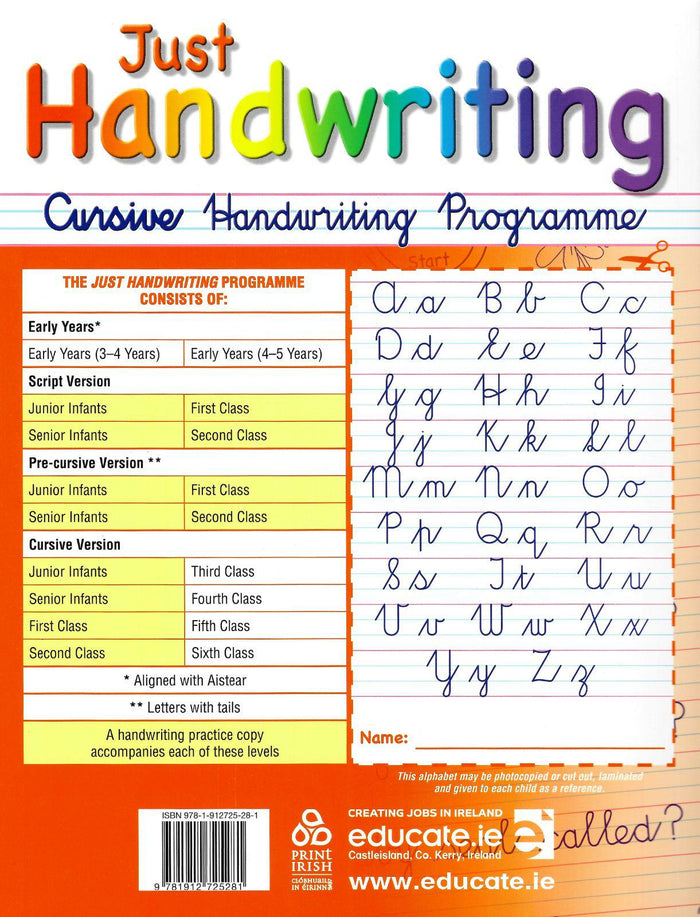 Just Handwriting – Schoolbooks.ie