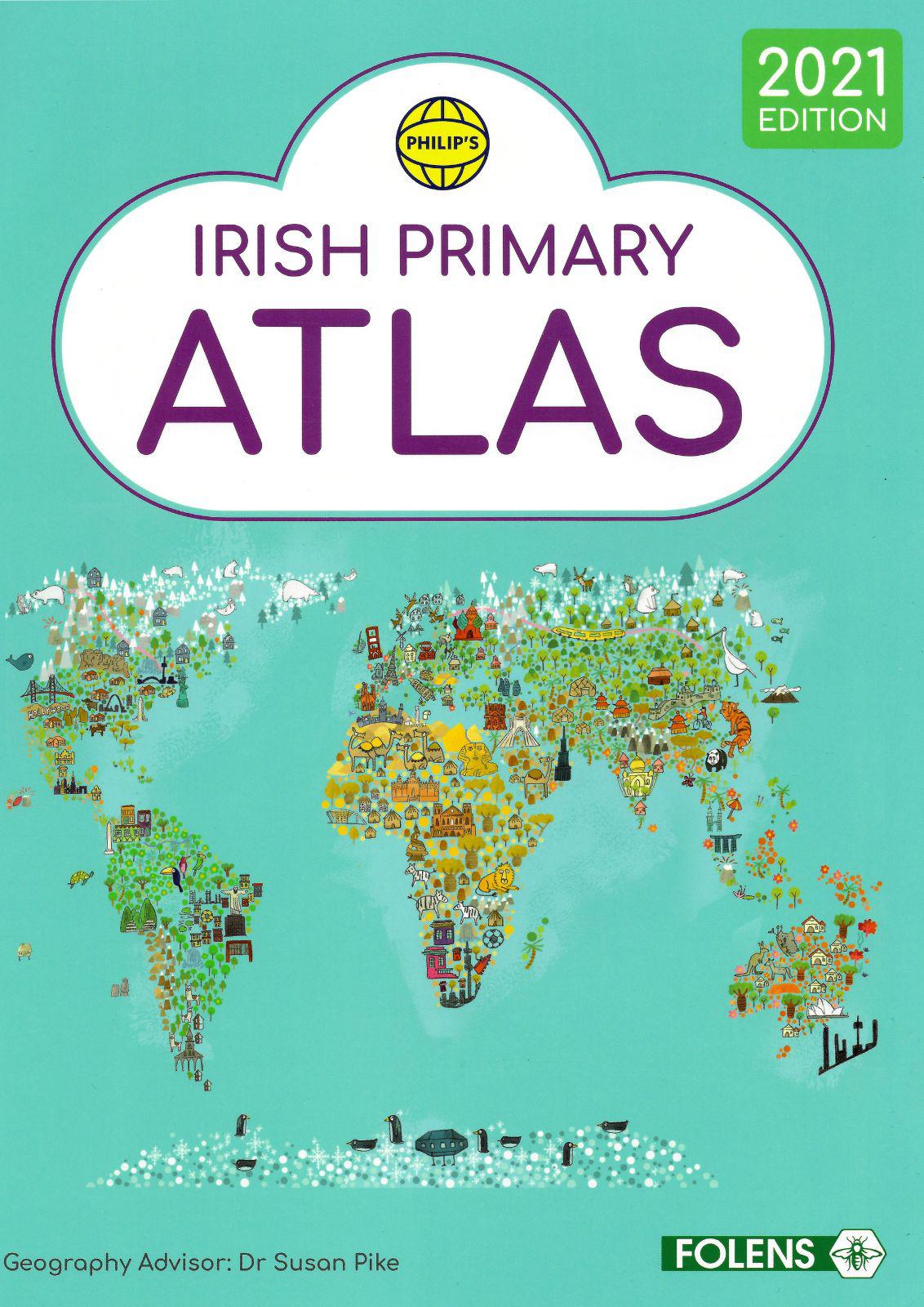 Philip's Irish Primary Atlas - New Edition (2021) - Textbook Only by Folens on Schoolbooks.ie