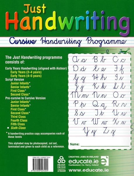 Just Handwriting - 6th Class by Educate.ie on Schoolbooks.ie