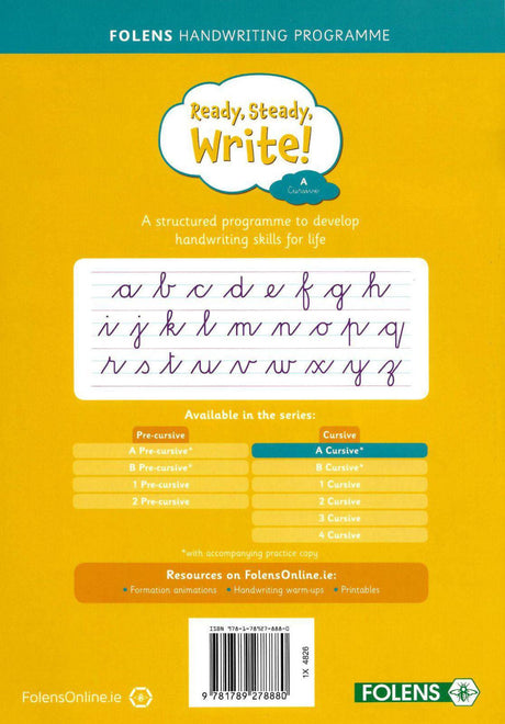 Ready, Steady, Write! Cursive A Set - Junior Infants by Folens on Schoolbooks.ie