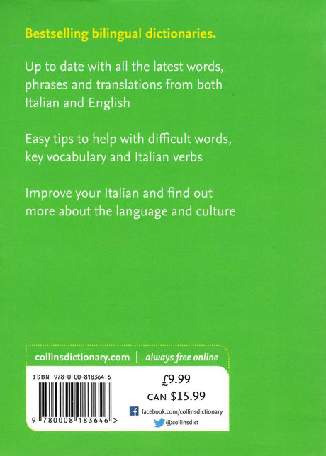 Collins Italian Dictionary Pocket Edition by HarperCollins Publishers on Schoolbooks.ie