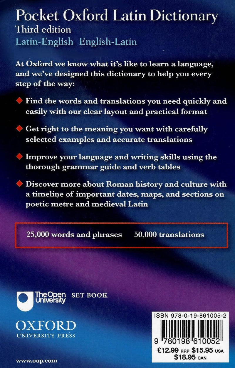 Pocket Oxford Latin Dictionary by Oxford University Press on Schoolbooks.ie