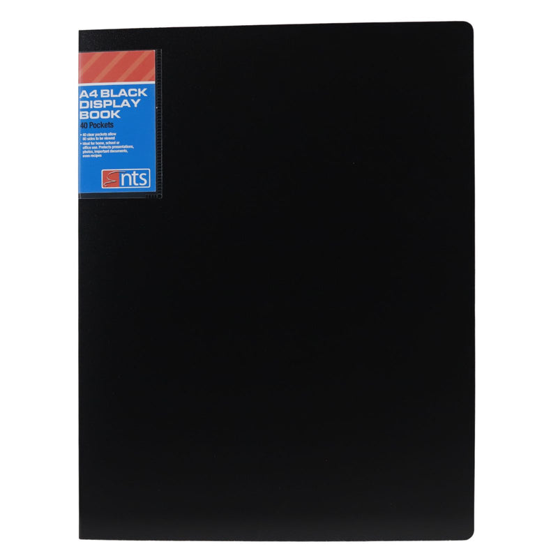 NTS - A4 40 Page Pocket Display Book - Black by NTS on Schoolbooks.ie