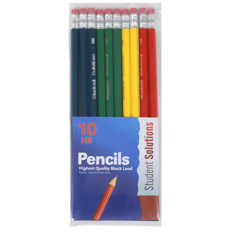 HB Pencils with Rubber Top - Pack of 10 by Student Solutions on Schoolbooks.ie