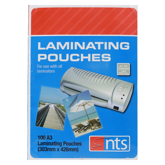 NTS - A3 Laminating Pouches - Pack of 100 by NTS on Schoolbooks.ie