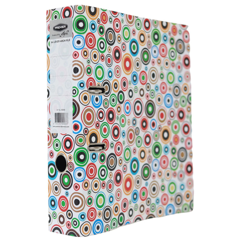 Premier A4 Lever Arch File - Circles by Premier Stationery on Schoolbooks.ie