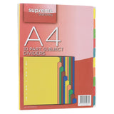 Supreme - 10 Part Subject Dividers by Supreme Stationery on Schoolbooks.ie