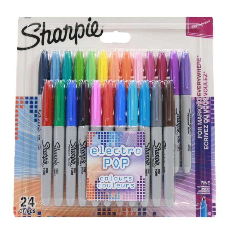 Sharpie Card 24 Asst Fine Markers - Electro Pop by Sharpie on Schoolbooks.ie