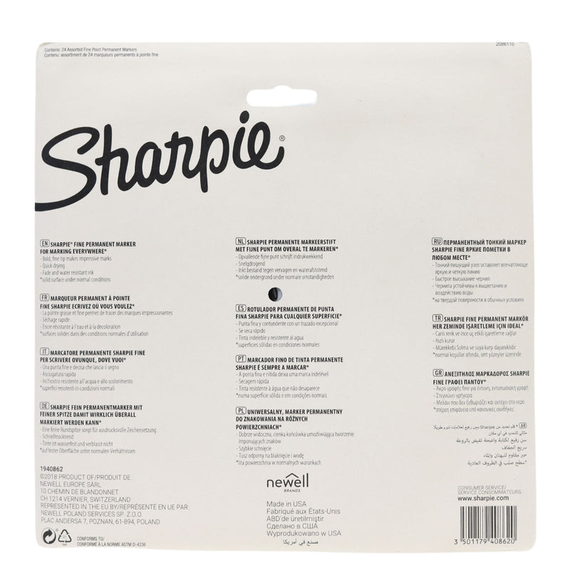 Sharpie Card 24 Asst Fine Markers - Electro Pop by Sharpie on Schoolbooks.ie