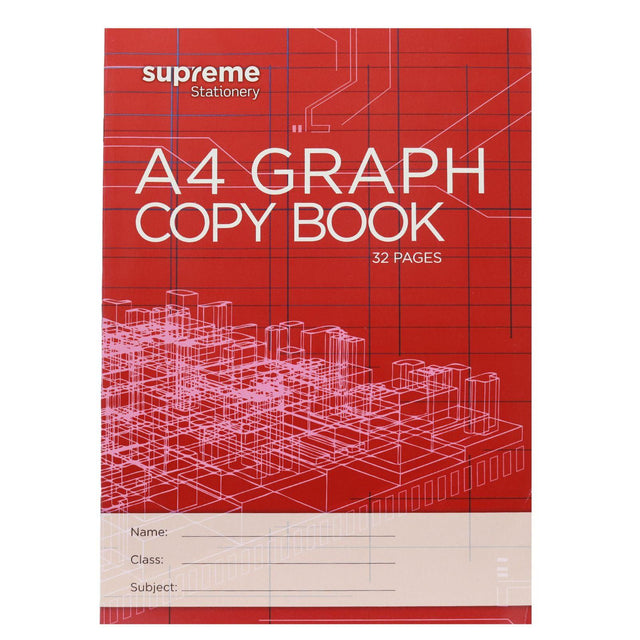 Supreme Stationery - A4 Graph Copy Book - 32 Page by Supreme Stationery on Schoolbooks.ie