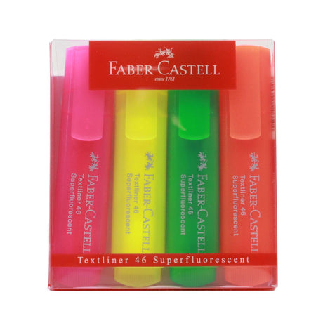 Faber-Castell - Textliner 1546 Fluorescent - Wallet of 4 by Faber-Castell on Schoolbooks.ie