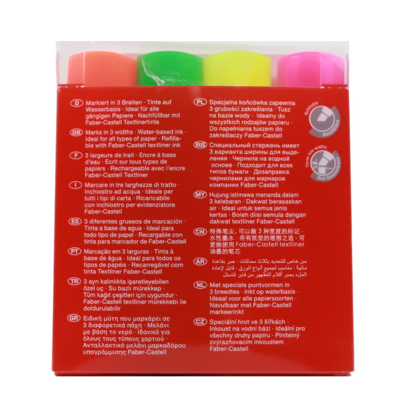 Faber-Castell - Textliner 1546 Fluorescent - Wallet of 4 by Faber-Castell on Schoolbooks.ie