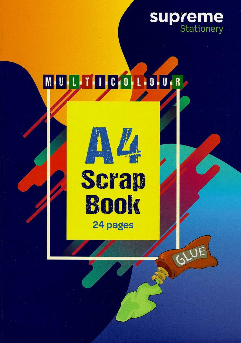 Scrap Book A4 Multi-Colour - 24 Page by Supreme Stationery on Schoolbooks.ie