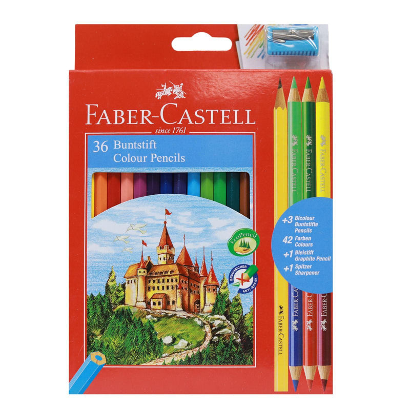 Eco Colour Pencils Box 36 With 3 Free Bio-Colours+Sharpener by Faber-Castell on Schoolbooks.ie