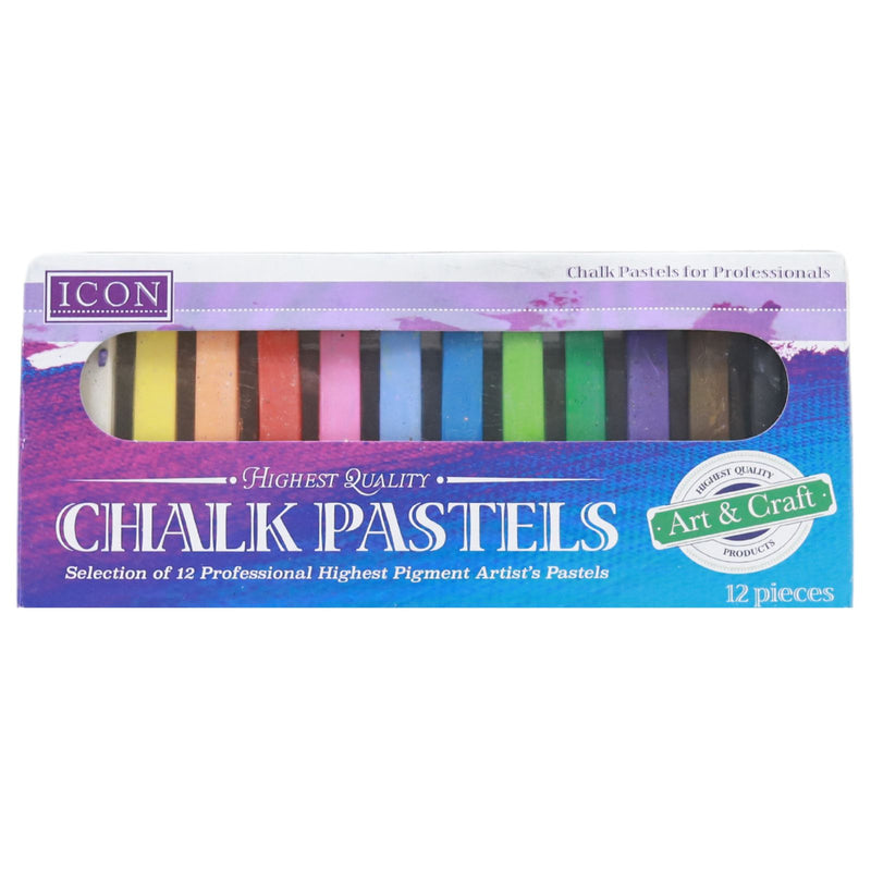 Icon Box 12 Chalk Pastels - Coloured by Icon on Schoolbooks.ie