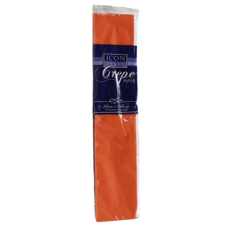 Icon Craft 50x250cm 17gsm Crepe Paper - Orange by Icon on Schoolbooks.ie