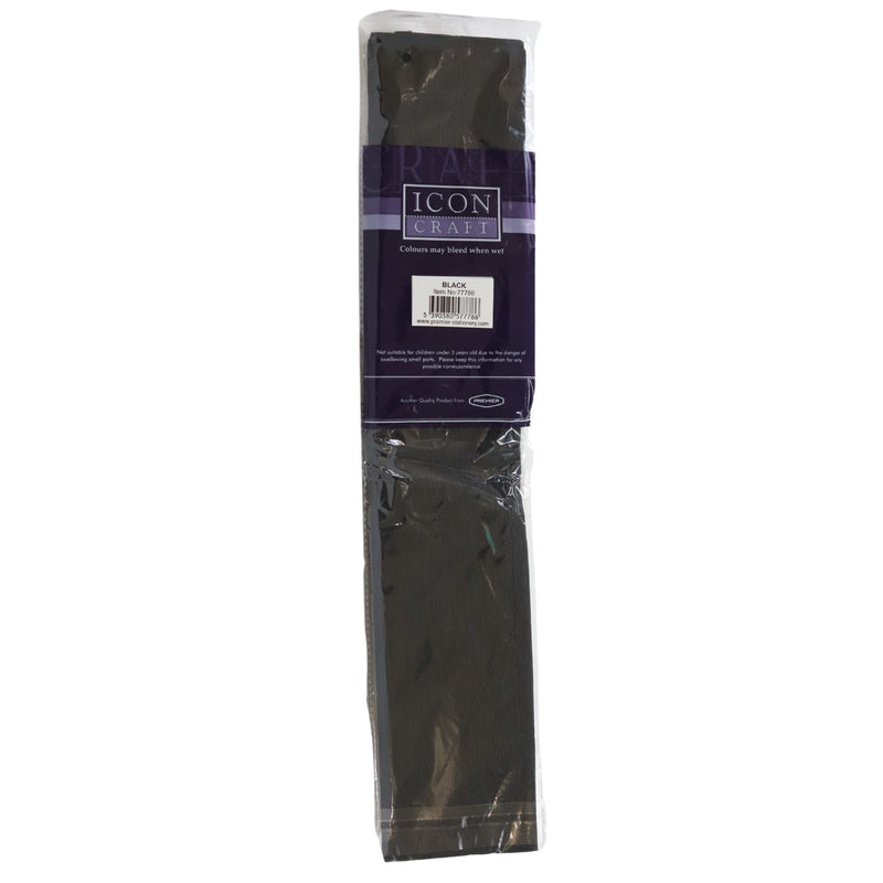 Icon Craft 50x250cm 17gsm Crepe Paper - Black by Icon on Schoolbooks.ie