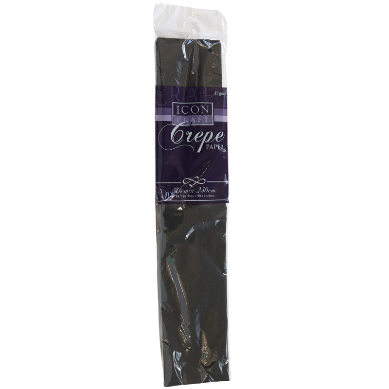 Icon Craft 50x250cm 17gsm Crepe Paper - Black by Icon on Schoolbooks.ie