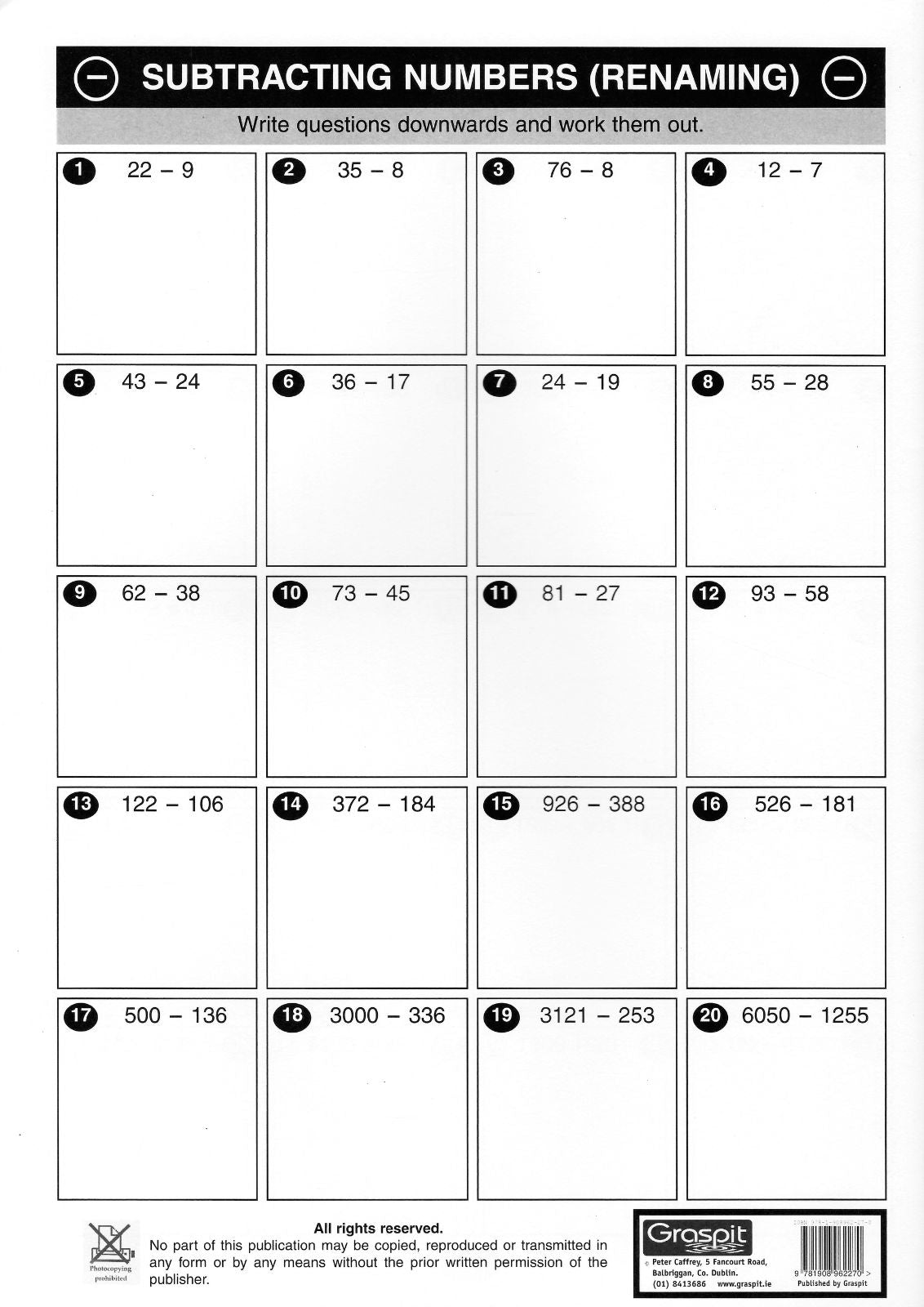 Addition Tables Made Easy - Workbook by Graspit on Schoolbooks.ie