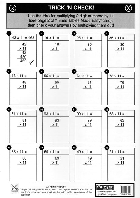 Times Tables Made Easy - Workbook by Graspit on Schoolbooks.ie