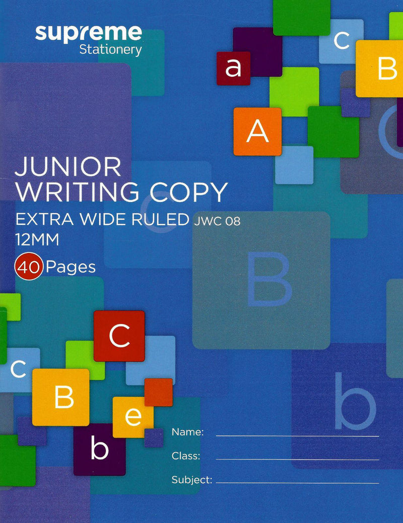 Junior Writing Copy - JWC08 by Supreme Stationery on Schoolbooks.ie