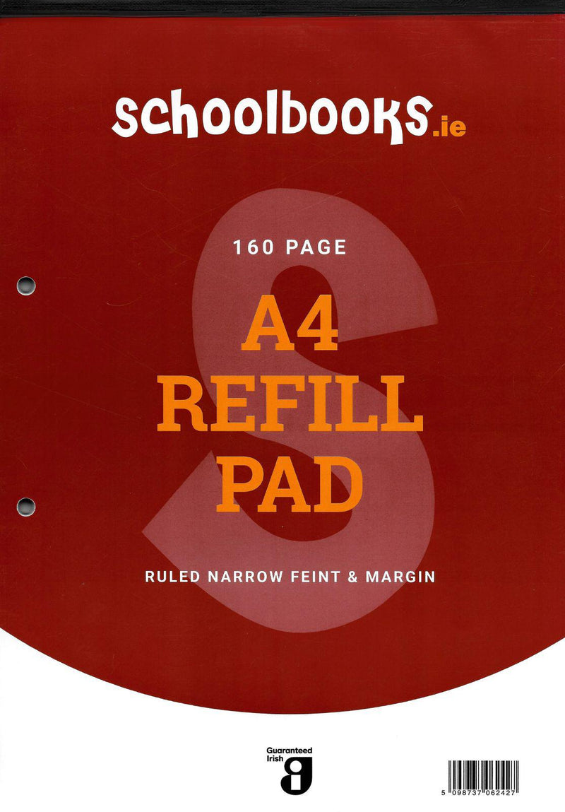 Schoolbooks.ie - A4 Refill Pad - 160 Page - Ruled Narrow Feint & Margin by Schoolbooks.ie on Schoolbooks.ie