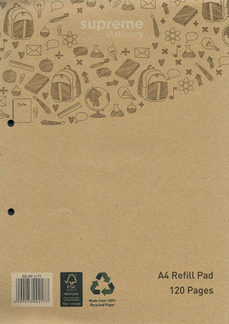 Supreme Stationery - Recycled A4 Refill Pad - 120 Page by Supreme Stationery on Schoolbooks.ie