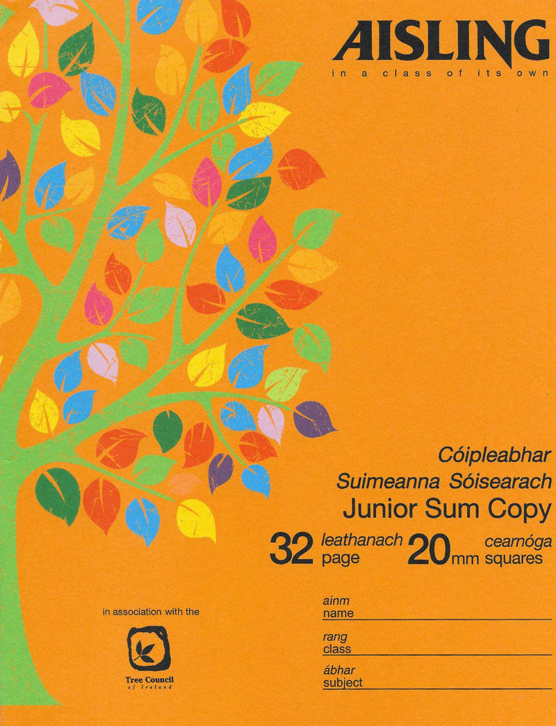 Aisling Junior Sum Copy - 20mm Squares - 32 Page - ASJ07 by Aisling on Schoolbooks.ie