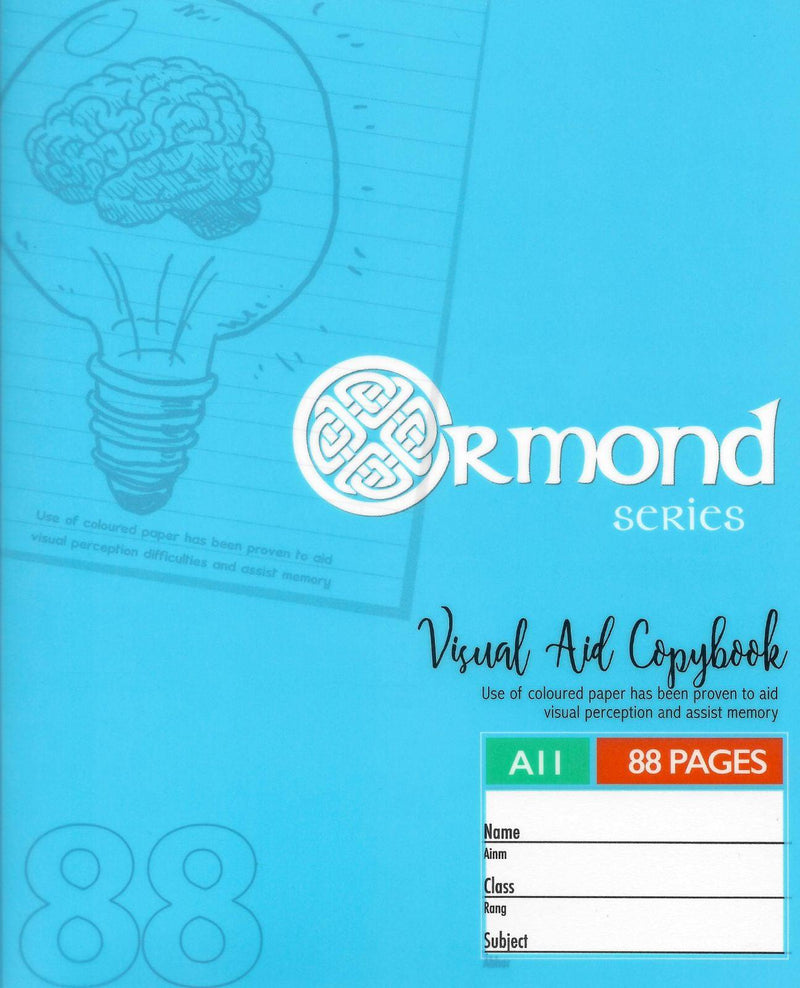 Ormond 88pg A11 Visual Memory Aid Durable Cover Copy Book - Blue by Ormond on Schoolbooks.ie