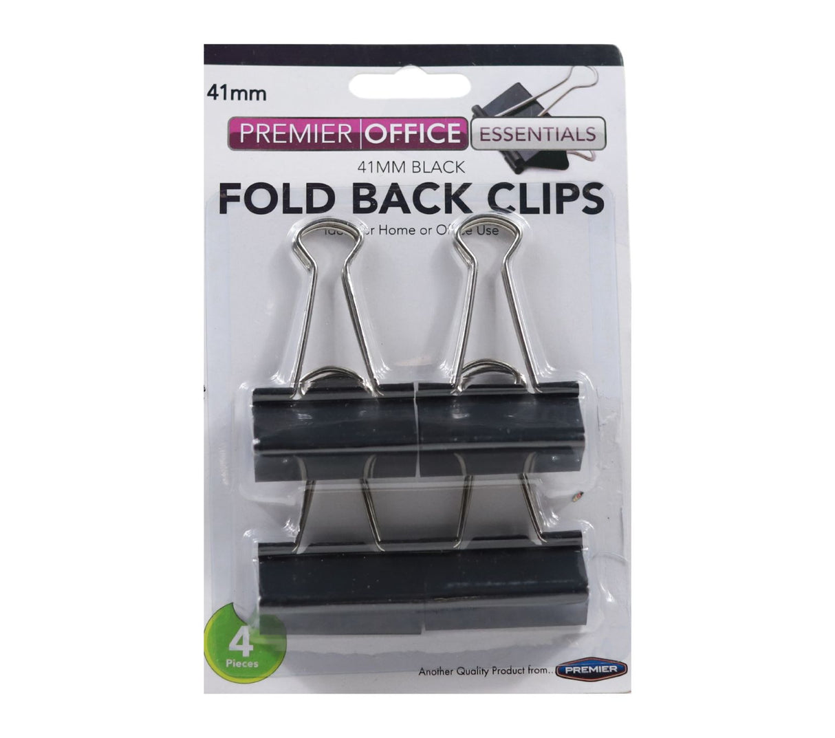 Premier Office - 4 Fold Back Binder Clips - 41mm by Premier Office on Schoolbooks.ie