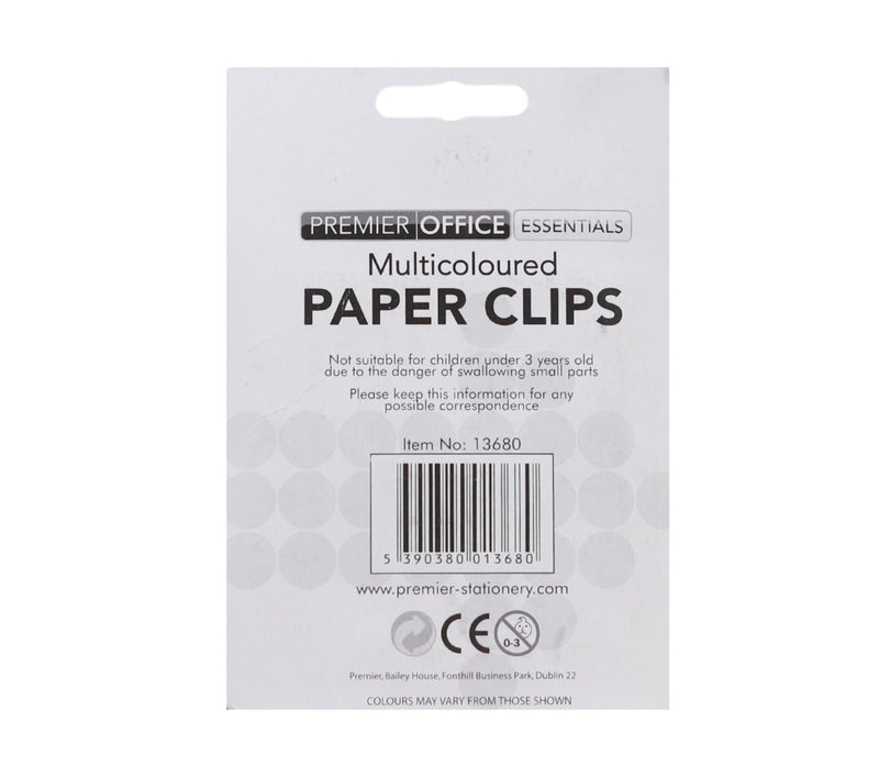 Premier Office - 75 x 28mm Coloured Paper Clips by Premier Stationery on Schoolbooks.ie