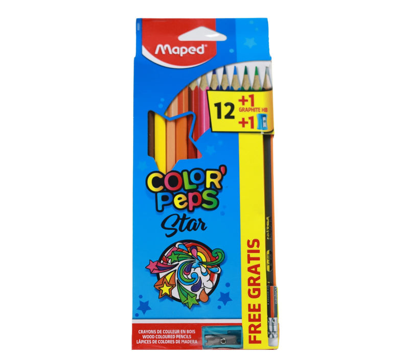 Maped Packet of 12 Color'peps Colour Pencils + Free Pencil/sharpener by Maped on Schoolbooks.ie
