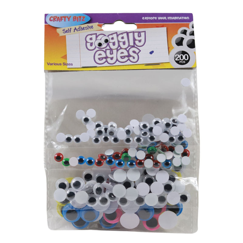 Crafty Bitz Packet of 200 Assorted Goggly Eyes by Crafty Bitz on Schoolbooks.ie