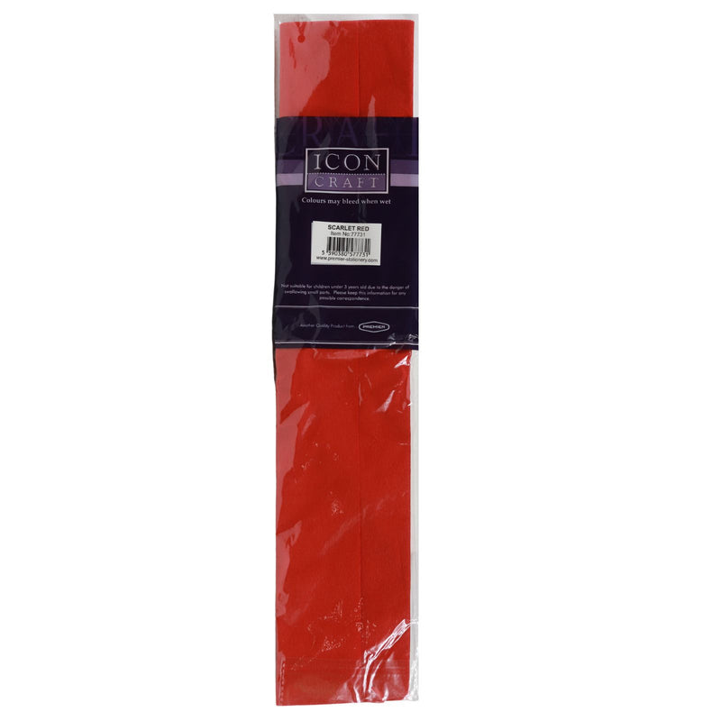 Icon Craft 50x250cm 17gsm Crepe Paper - Scarlet Red by Icon on Schoolbooks.ie