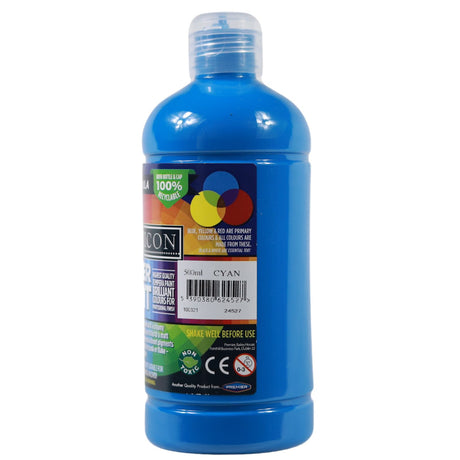 Icon Poster Paint 500ml - Cyan Blue by Icon on Schoolbooks.ie