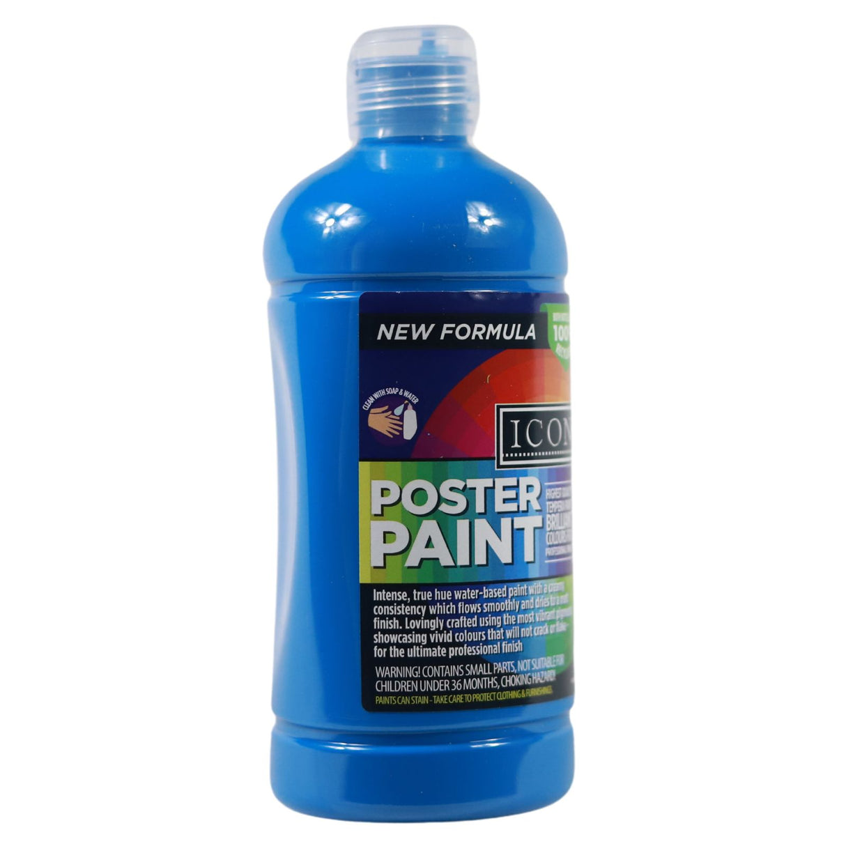 Icon Poster Paint 500ml - Cyan Blue by Icon on Schoolbooks.ie