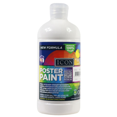 ■ Icon Poster Paint 500ml - White by Icon on Schoolbooks.ie