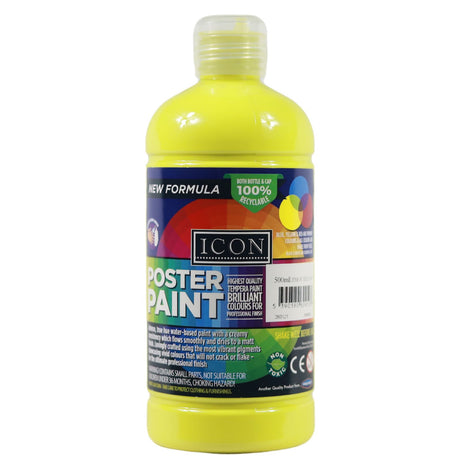 Icon Poster Paint 500ml - Lemon Yellow by Icon on Schoolbooks.ie