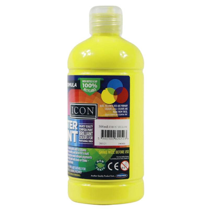 Icon Poster Paint 500ml - Lemon Yellow by Icon on Schoolbooks.ie