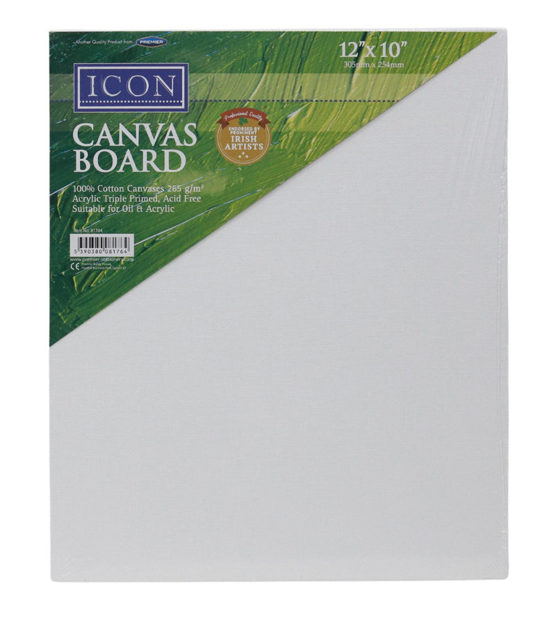 Icon Canvas Board 265gm2 - 12"x10" by Icon on Schoolbooks.ie