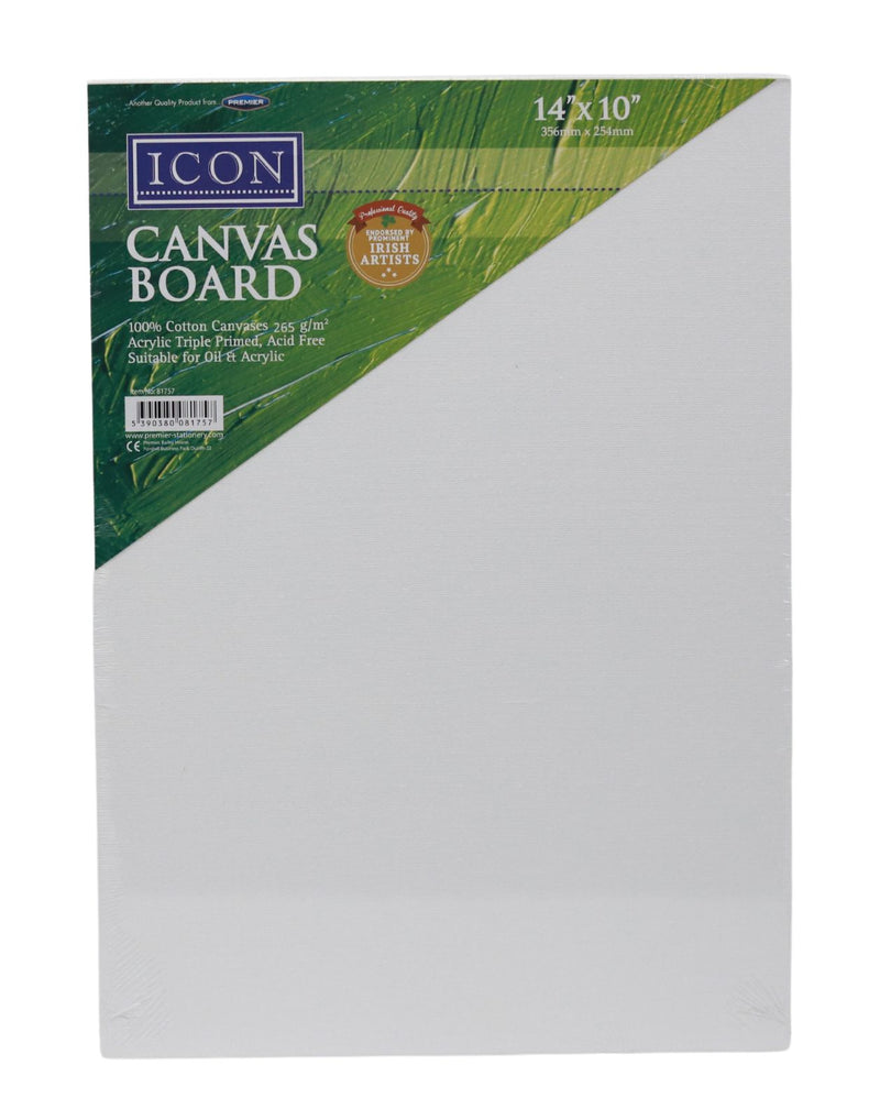 Icon Canvas Board 265gm2 - 14"x10" by Icon on Schoolbooks.ie