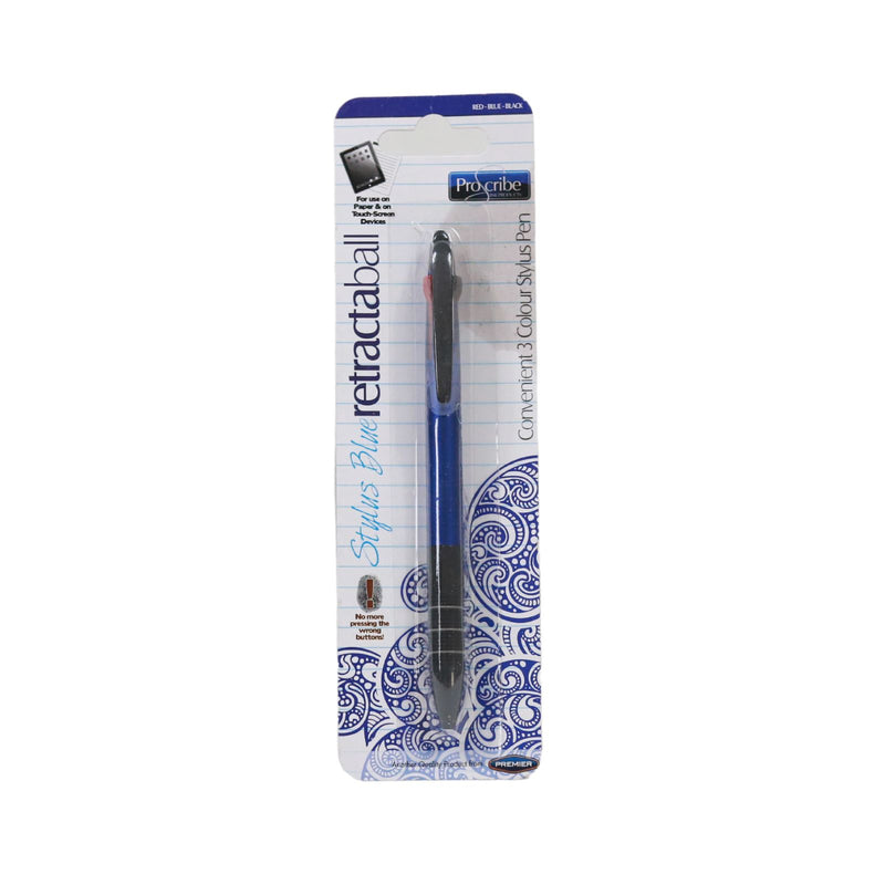 ProScribe Retractaball 3 Colour Stylus Pen by ProScribe on Schoolbooks.ie
