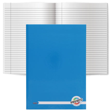 ■ Premto - A4 160pg Hardcover Notebook - Printer Blue by Premto on Schoolbooks.ie